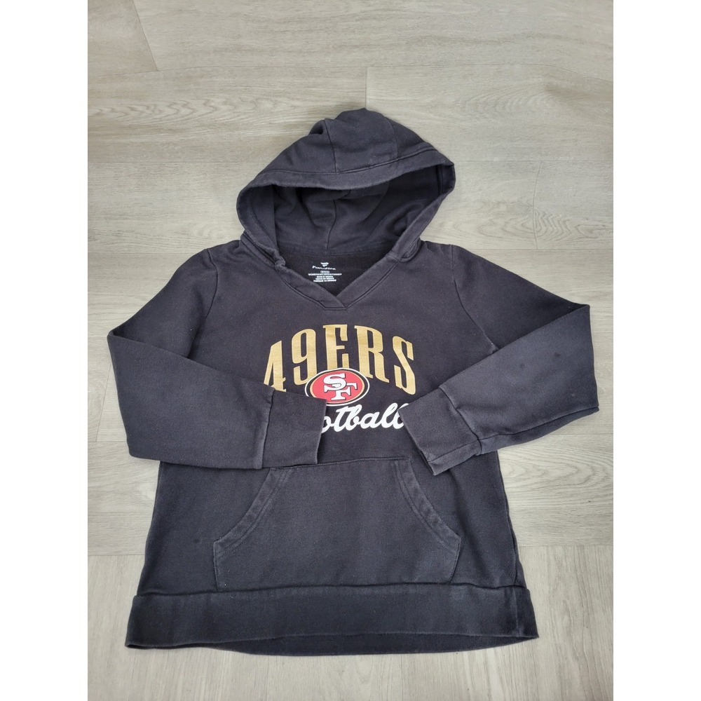 Fanatic San Francisco 49ers Hoodie Women's M Black V-Neck Pullover  Football
